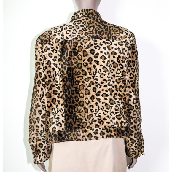 Vintage Y2K Leopard Jacket Festival Evening Jacket Boho Chic Top Size XL - Picture 2 of 4